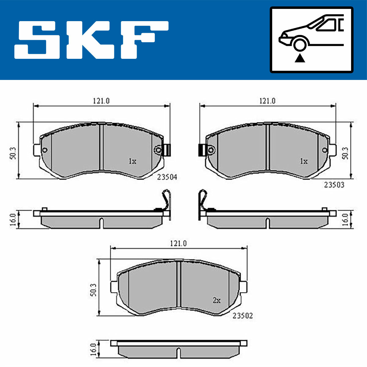 Sada brzdových platničiek kotúčovej brzdy SKF